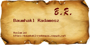 Baumhakl Radamesz névjegykártya